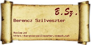 Berencz Szilveszter névjegykártya